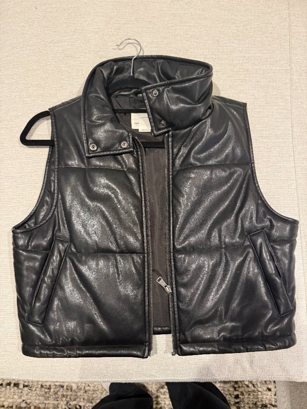 By Anthropologie Faux-Leather Puffer Vest